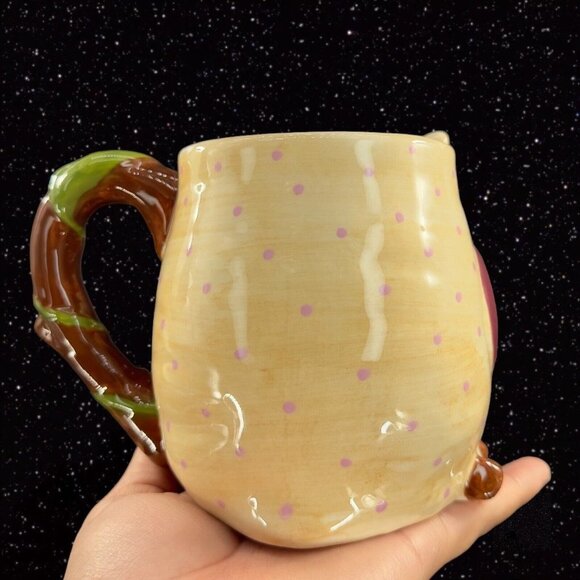 Pier 1 Ceramic Large Owl Coffee Cup Mug Multicolor Bird Whimsical 4.5”T 6”Wide - Picture 9 of 11